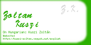 zoltan kuszi business card
