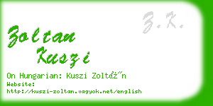 zoltan kuszi business card